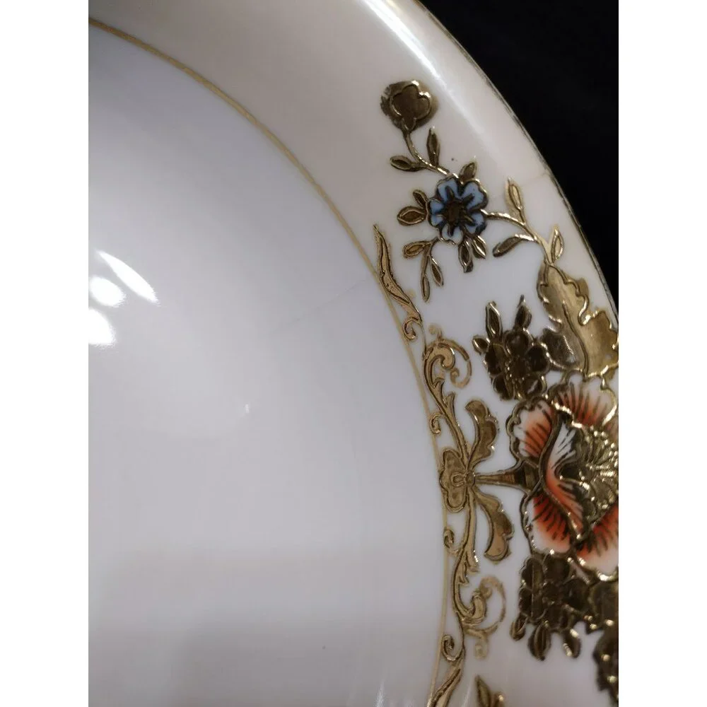 Antique Noritake Serving Bowl Dish 42200 Gold Trim Floral 10